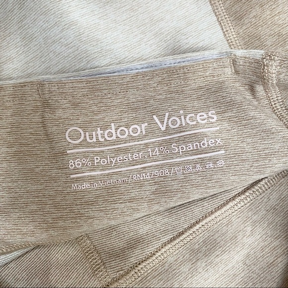 Outdoor Voices oatmeal Tri-tone 7/8 high rise leggings tan gray small - Picture 9 of 10